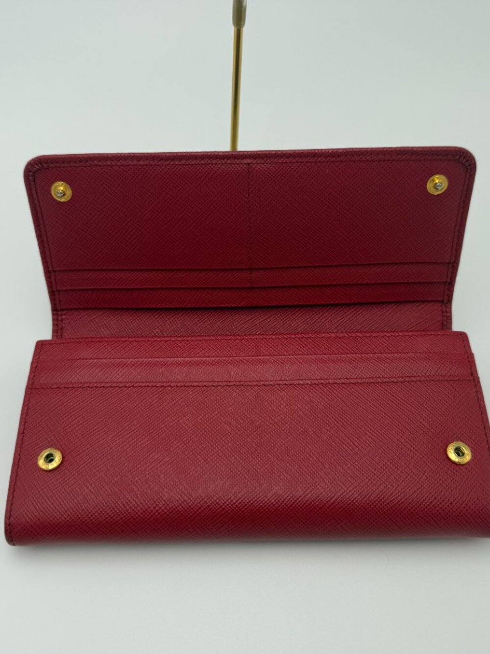 PRADA Pre-Loved Large Saffiano Leather Wallet (Red) - Picture 4 of 5